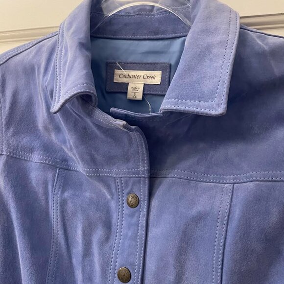 Blue Leather Suede Jacket - Picture 4 of 6